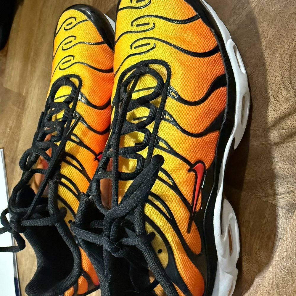 Vibrant Orange and Black Sneakers